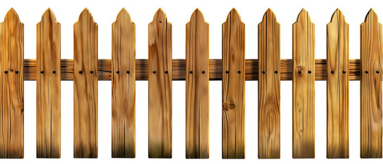 A wooden fence with a white background