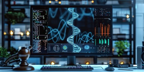 Modern DNA Research Laboratory Workspace
