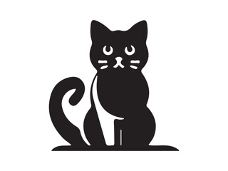 Cat head icon. Silhouette simple. Flat style. Cartoon cat face. Logo design template. Vector illustration Animal Logotype concept. 