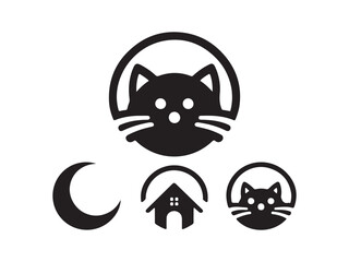 Cat logo design vector template