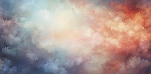 Obraz premium september background of an abstract painting featuring a red and white striped pattern, a blue sky with scattered clouds, and a white cloud in the distance