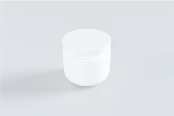 3D Rendering Mockup of Isolated White Cosmetic Bottles and Containers on a White Background