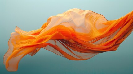 A wool scarf blowing in the wind its lightweight fabric allowing it to dance and flow freely.