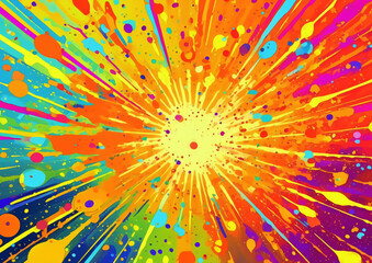 カラフルな塗料が飛び散る抽象的な背景