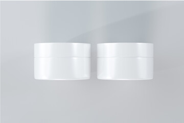 3D Rendering Blank Packaging White Mockup of different cosmetic bottles and container isolated on white background.
