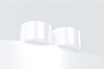 3D Rendering Blank Packaging White Mockup of different cosmetic bottles and container isolated on white background.
