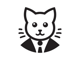 Cat head icon. Cartoon Cat face. Vector illustration. Silhouette simple. Animal Logotype concept. Logo design template.