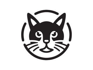Obraz premium Cat head icon. Cartoon Cat face. Vector illustration. Silhouette simple. Animal Logotype concept. Logo design template.