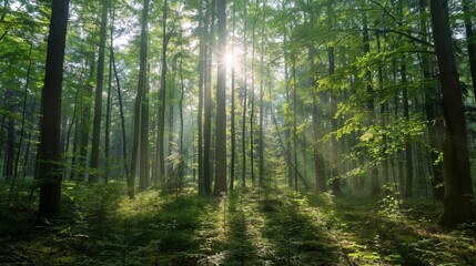 Obraz premium Breathe in the crisp, clean air of the forest, where each inhale fills your lungs with the essence of life and rejuvenates your spirit.