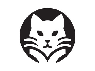 Cat head icon. Cartoon Cat face. Vector illustration. Silhouette simple. Animal Logotype concept. Logo design template.