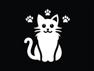 Cat head icon. Cartoon Cat face. Vector illustration. Silhouette simple. Animal Logotype concept. Logo design template.