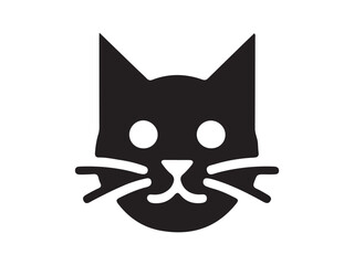 Cat head icon. Cartoon Cat face. Vector illustration. Silhouette simple. Animal Logotype concept. Logo design template.