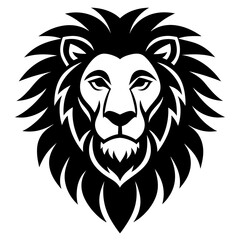 lion head logo silhouette vector illustration