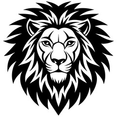 lion head logo silhouette vector illustration