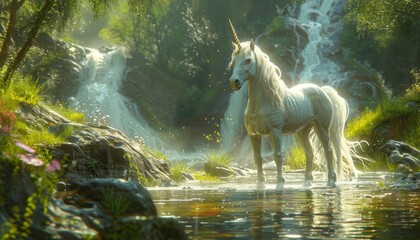 Enchanting Unicorns, Unicorns are iconic symbols of purity, magic, and beauty. Imagery featuring unicorns in lush, ethereal landscapes or interacting with other creatures appeals to a wide audience Enchanting Unicorns, Unicorns are iconic symbols of purity, magic, and beauty. Imagery featuring unicorns in lush, ethereal landscapes or interacting with other creatures appeals to a wide audience