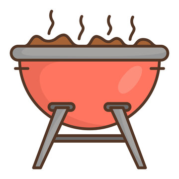 red barbecue grill cooking outdoors clip art preview