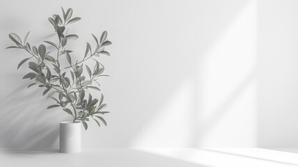 white vase with plant