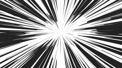 Abstract Black and White Radial Lines Background
