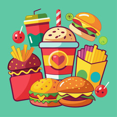 Fast food clipart cartoon Illustration drawing