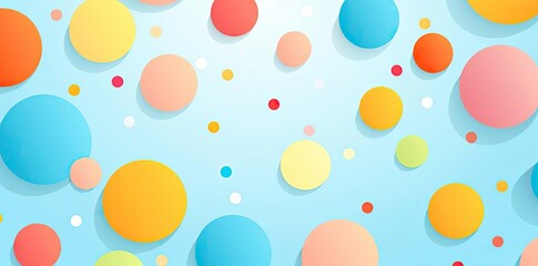 background with polka dots and balloons on a blue background