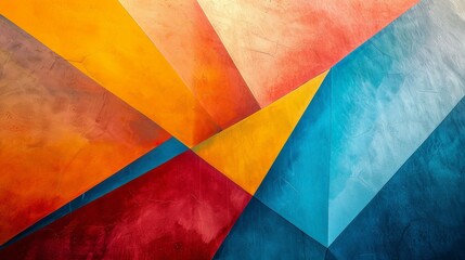 Fototapeta premium Abstract Geometric Art with Vivid Colors and Textured Patterns