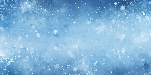 Obraz premium blue snow background with a lot of snowflakes