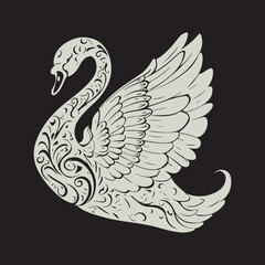 A meticulously designed swan