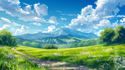 Path to the Mountain Landscape