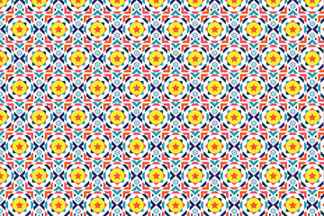 Geometric textile pattern shapes and lines seamless vector eye-catching design
