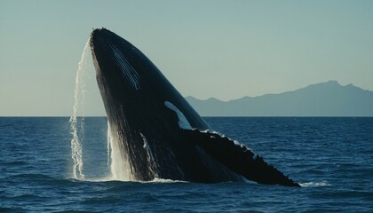 Fototapeta premium Omura's Whale (Balaenoptera omurai): Omura's whale is a relatively recently described species and is considered rare due to its elusive nature. It was officially recognized only in 2003
