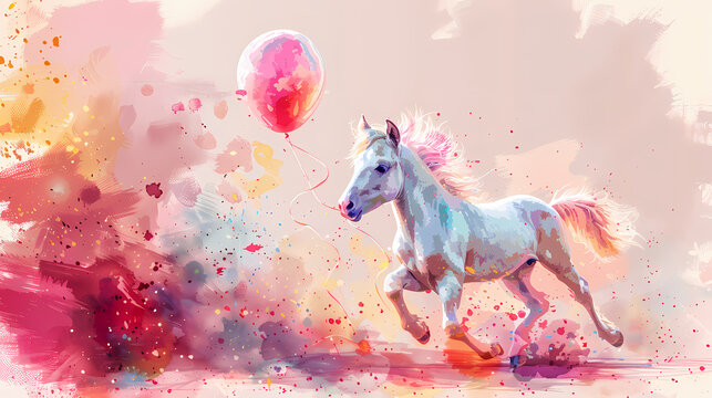 Superbe illustration aquarelle d'animal rigolo avec plusieurs couleurs 