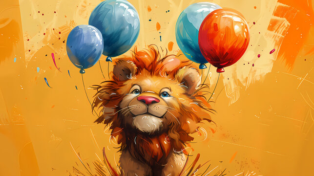 Superbe illustration aquarelle d'animal rigolo avec plusieurs couleurs 