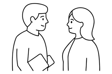 Doctor and nurse doing discussion vector illustration, Simple and minimalist flat Vector