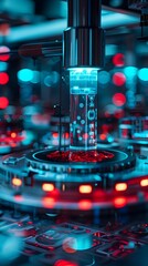 Quantum Computer Room with Futuristic Machinery and Holographic Displays for Scientific Data Analysis