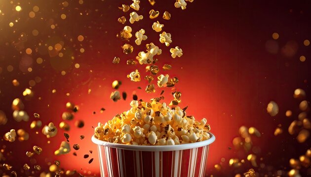 popcorn in a bucket. promote. promotion. content. pop corn caramel. original. cinema. bioskop. benner. background. wallpaper. discount. - Powered by Adobe