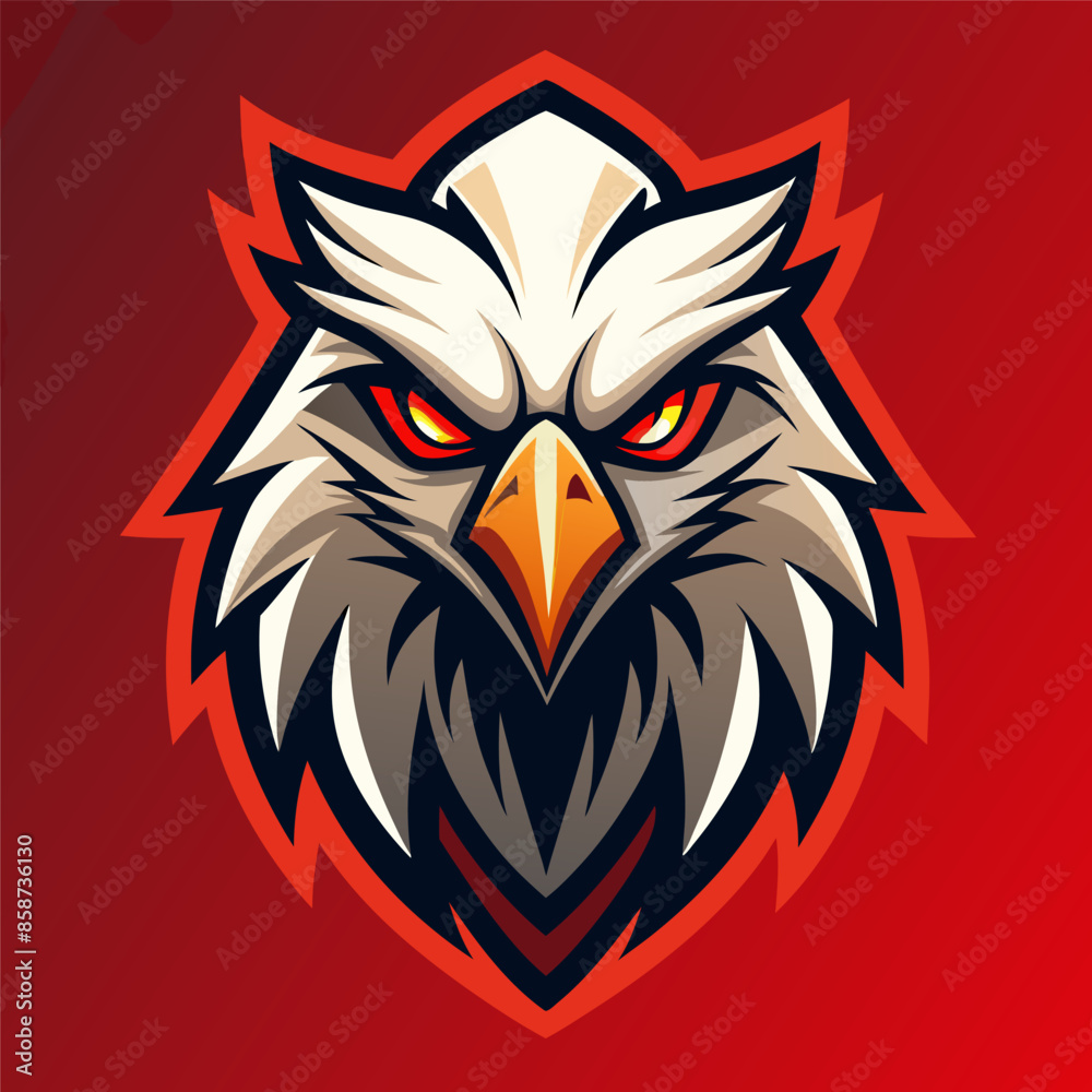 Wall mural eagle head sport gaming logo vector badges emblem