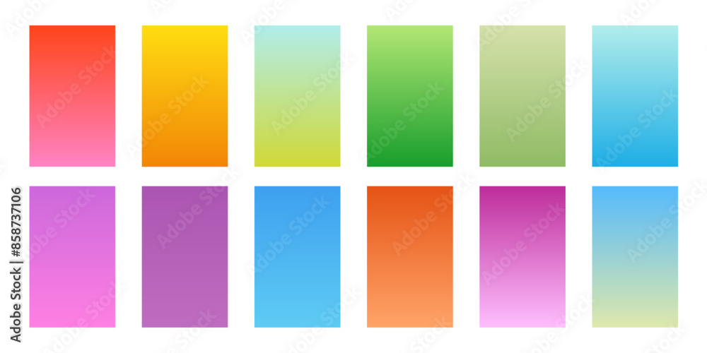 Poster trendy set of abstract gradient color posters for workspace