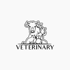 Veterinary logo design inspiration . pet logo design template . animal logo design ideas . veterinary vector . clean vet icon