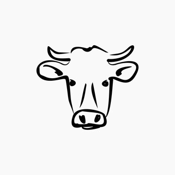 recommend clip art: cows head vector design template . cows head drawing . line art cows icon . cow face outline