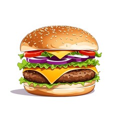 hamburger isolated on white background