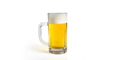 Glass of a beer  isolated. Clipping path