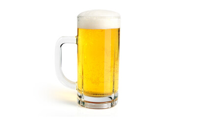 Glass of a beer  isolated. Clipping path