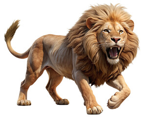 Obraz premium A dynamic illustration of courage and determination personified by a roaring lion. Generative AI. 