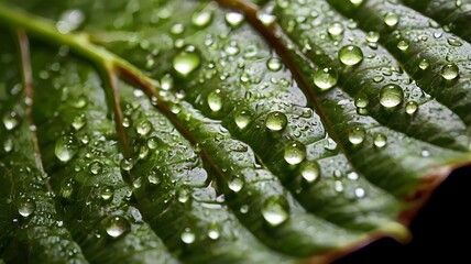 water drops on green leaf