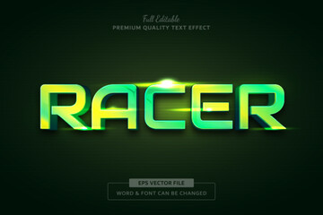 Racer Glow Speed Editable Text Effect Font Style