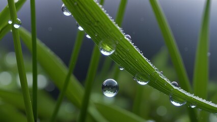 drops on grass