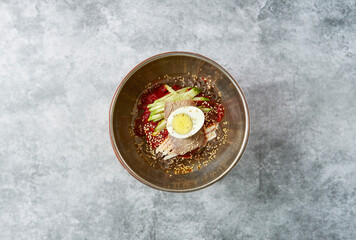 Spicy Buckwheat Noodles ,Korean traditional food