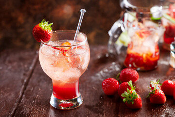 Strawberry ade, cool drink in a cup