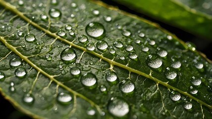 water drops on leaf