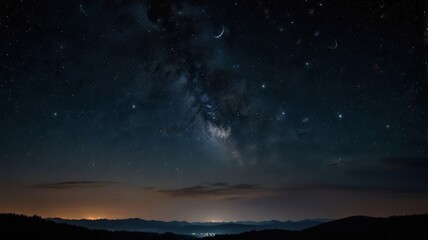 Fototapeta premium night sky with moon and stars